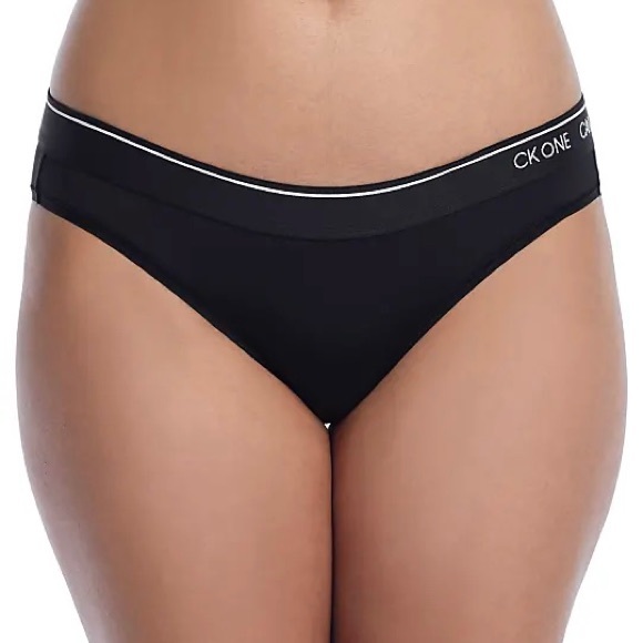 Calvin Klein CK One Micro Microfiber Bikini Panty Black Logo Waistband Small $20 - Picture 3 of 15
